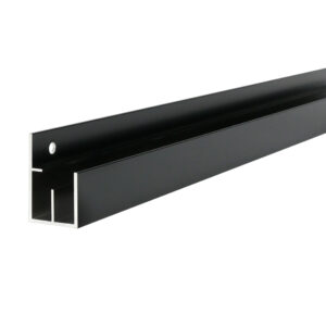 zwarte onderregel / tand en groefplanken 28 mm + aluminium schuttingselementen t&g alu afmetingen: h. 43/70 x b. 46 x l. 1800 mm