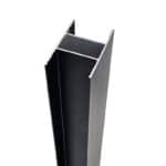 Aluminium gleufpaal voor 2D- en 3D-draadpanelen, zwart, profiel 80 x 51 mm