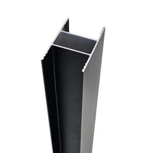 Aluminium gleufpaal voor 2D- en 3D-draadpanelen, zwart, profiel 80 x 51 mm